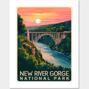 New River Gorge National Park Watercolor Travel Poster Posters and Art